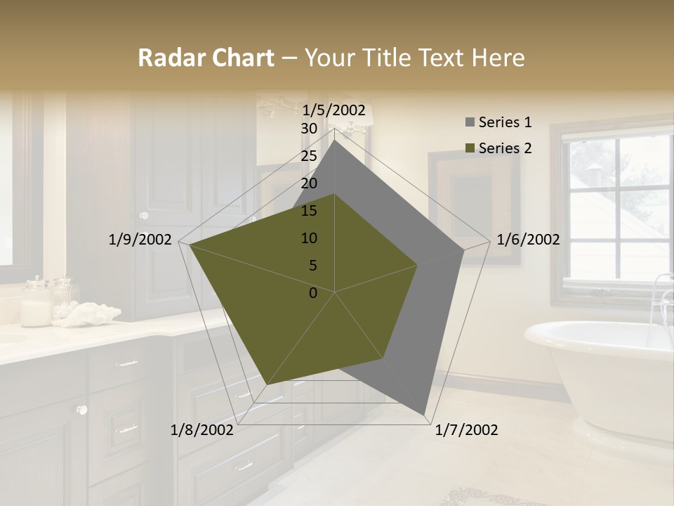 A Bathroom With A Tub, Sink, And Mirror PowerPoint Template