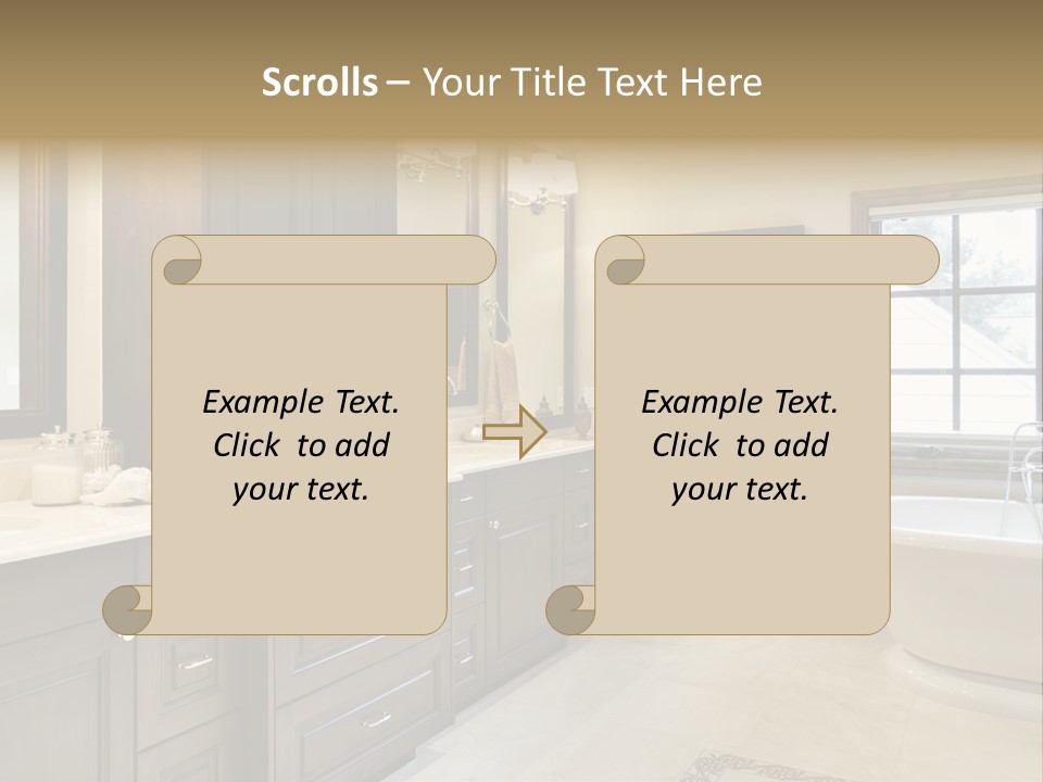 A Bathroom With A Tub, Sink, And Mirror PowerPoint Template