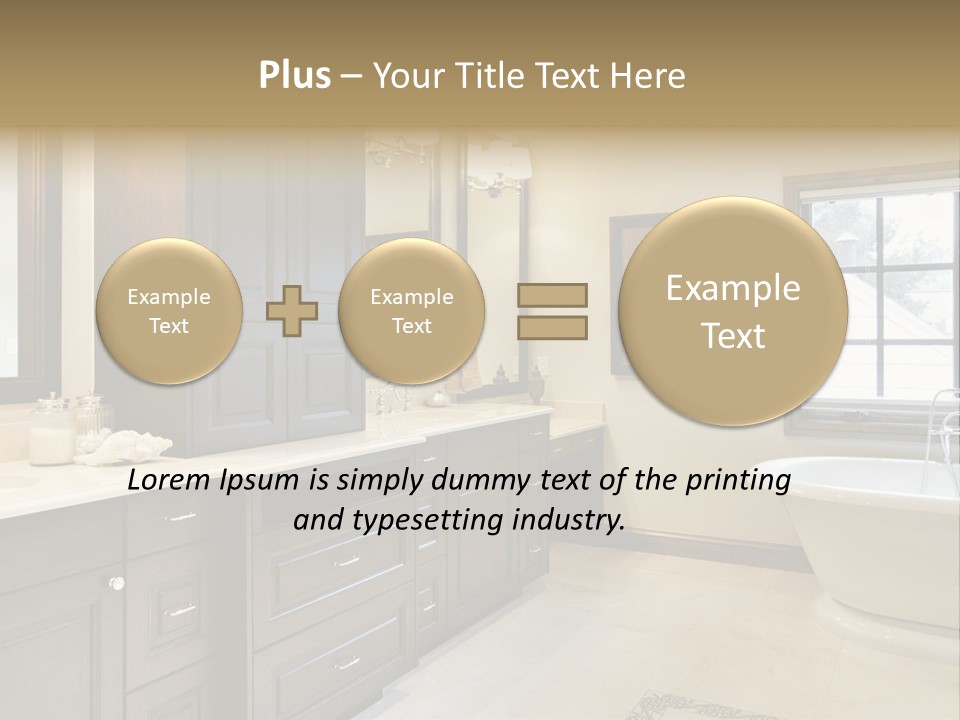 A Bathroom With A Tub, Sink, And Mirror PowerPoint Template