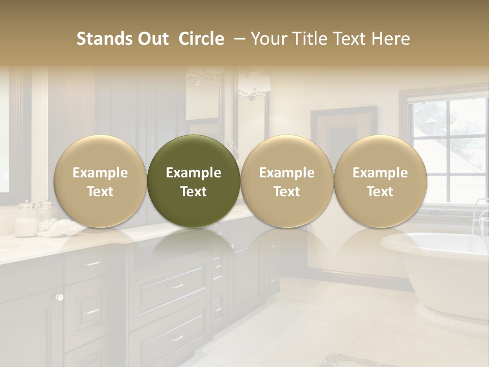 A Bathroom With A Tub, Sink, And Mirror PowerPoint Template