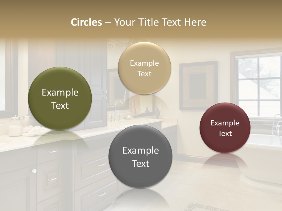 A Bathroom With A Tub, Sink, And Mirror PowerPoint Template