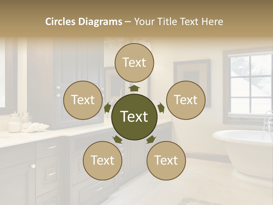 A Bathroom With A Tub, Sink, And Mirror PowerPoint Template