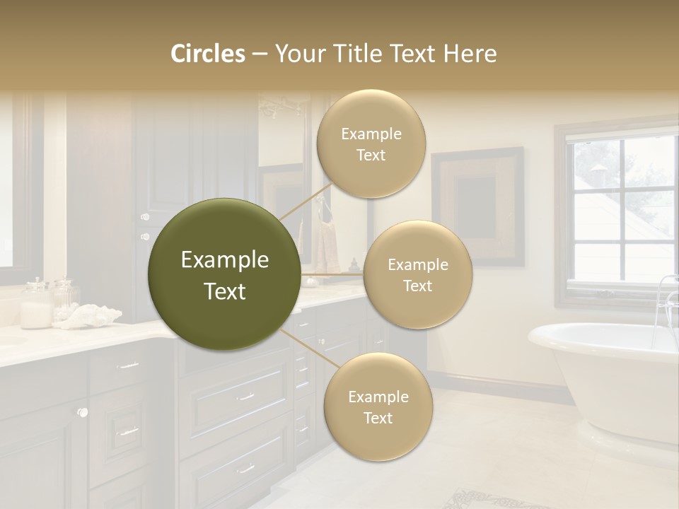 A Bathroom With A Tub, Sink, And Mirror PowerPoint Template