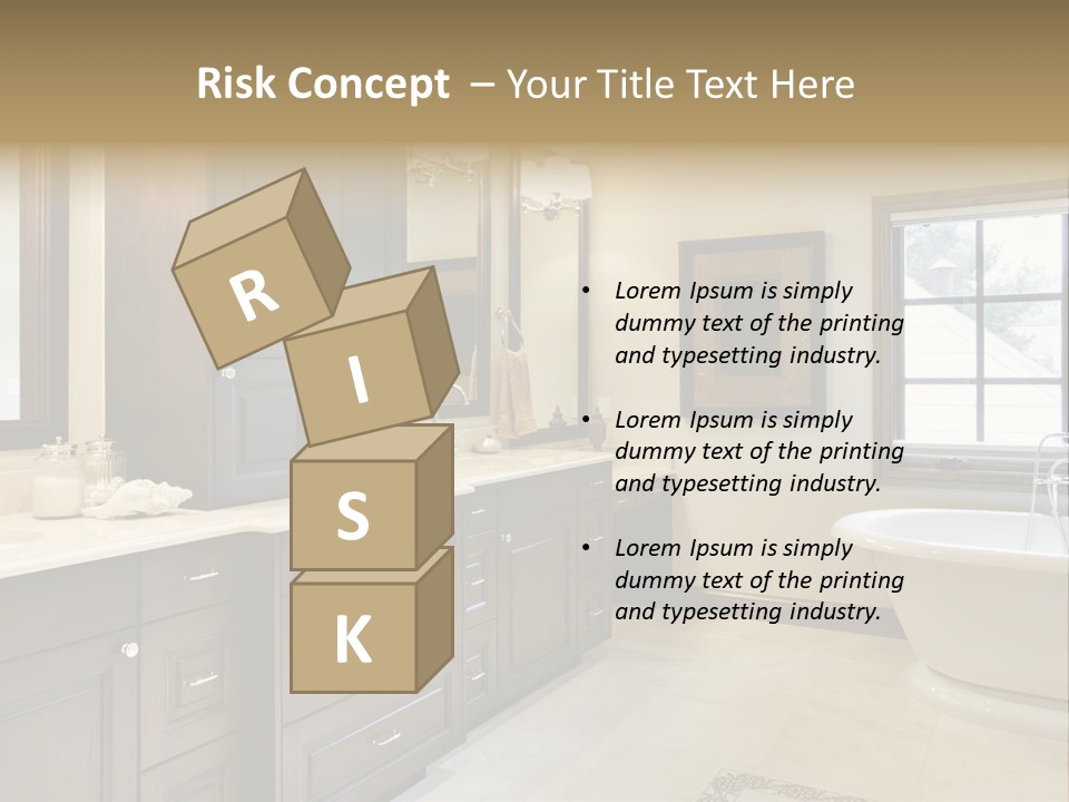 A Bathroom With A Tub, Sink, And Mirror PowerPoint Template