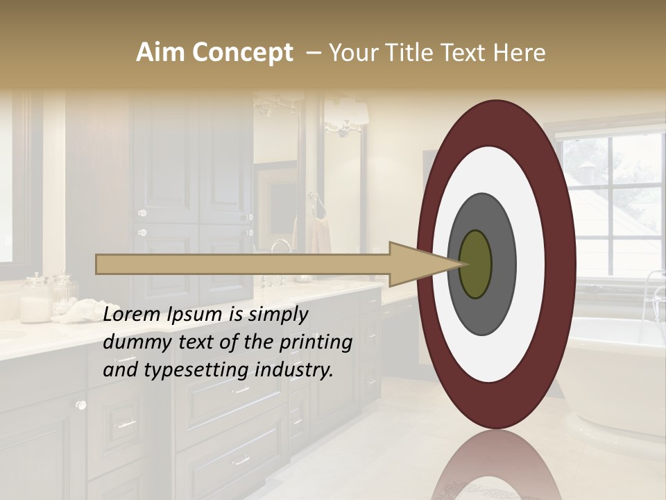 A Bathroom With A Tub, Sink, And Mirror PowerPoint Template