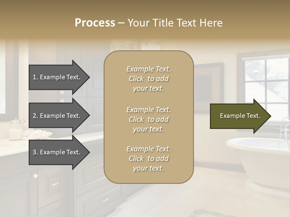A Bathroom With A Tub, Sink, And Mirror PowerPoint Template