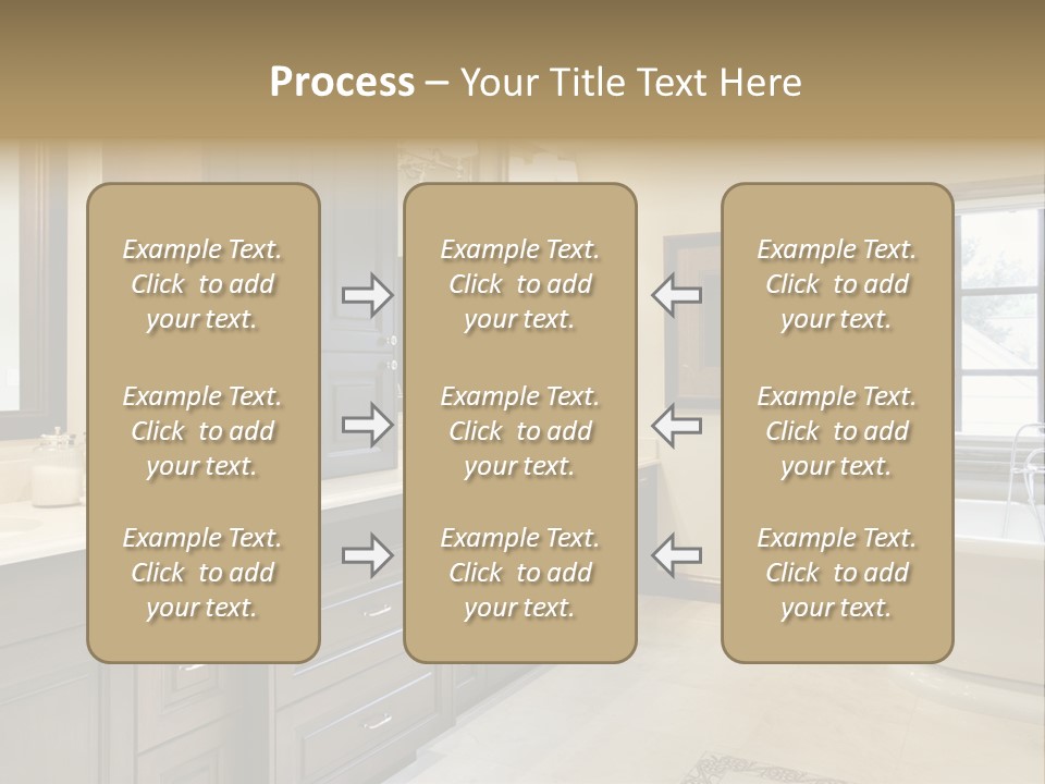 A Bathroom With A Tub, Sink, And Mirror PowerPoint Template