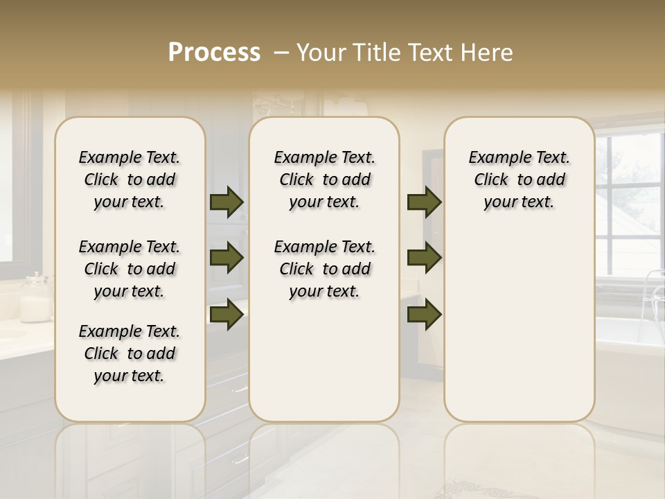A Bathroom With A Tub, Sink, And Mirror PowerPoint Template