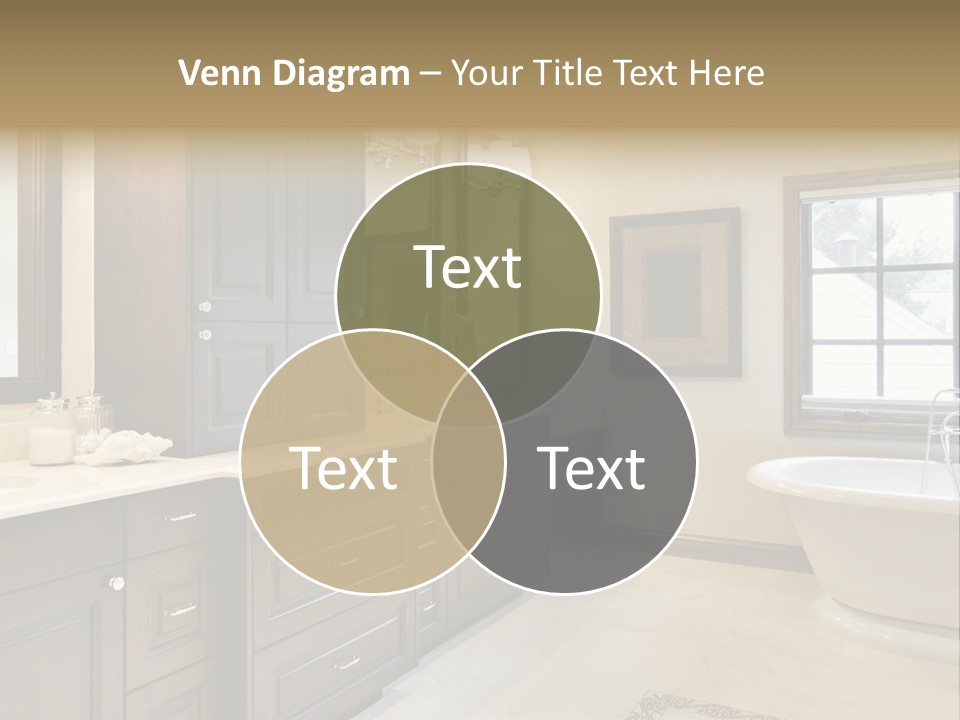 A Bathroom With A Tub, Sink, And Mirror PowerPoint Template