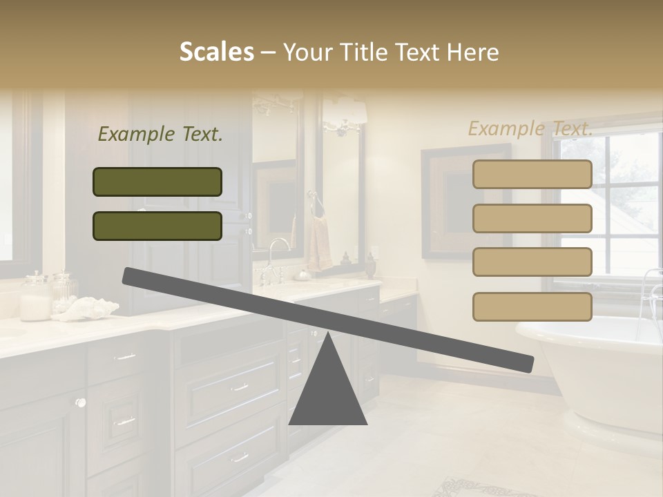 A Bathroom With A Tub, Sink, And Mirror PowerPoint Template