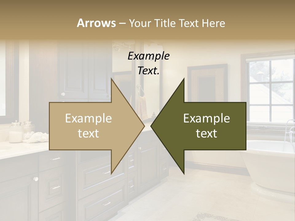 A Bathroom With A Tub, Sink, And Mirror PowerPoint Template