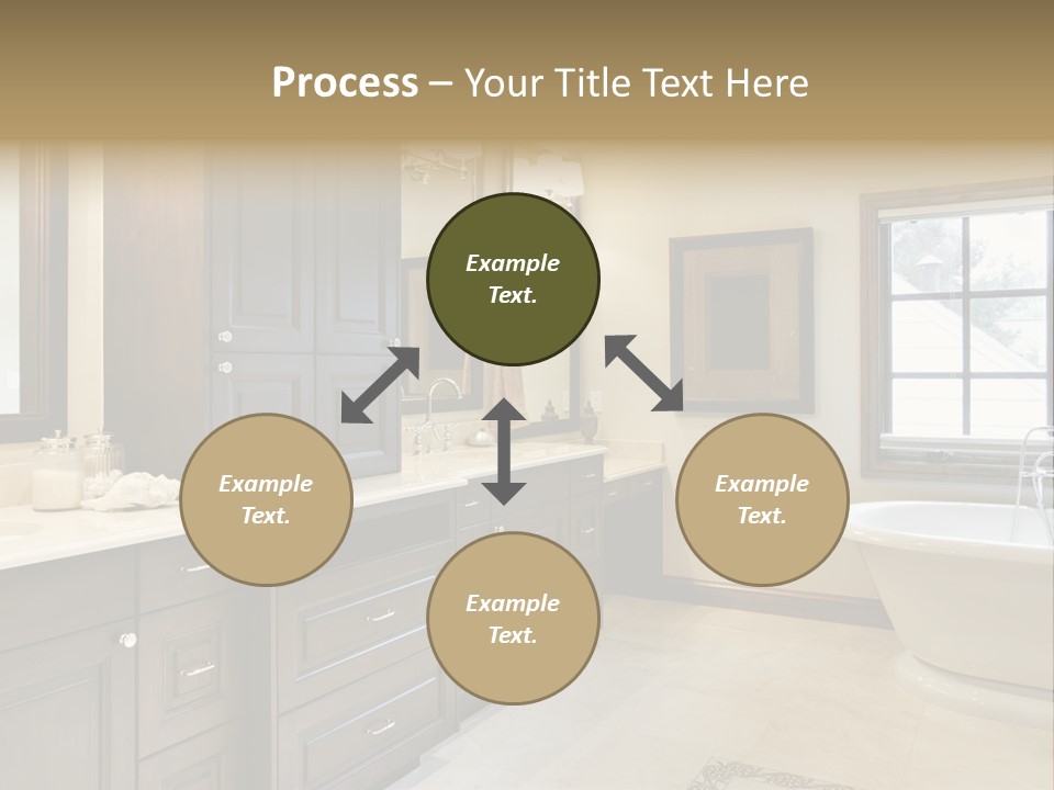 A Bathroom With A Tub, Sink, And Mirror PowerPoint Template