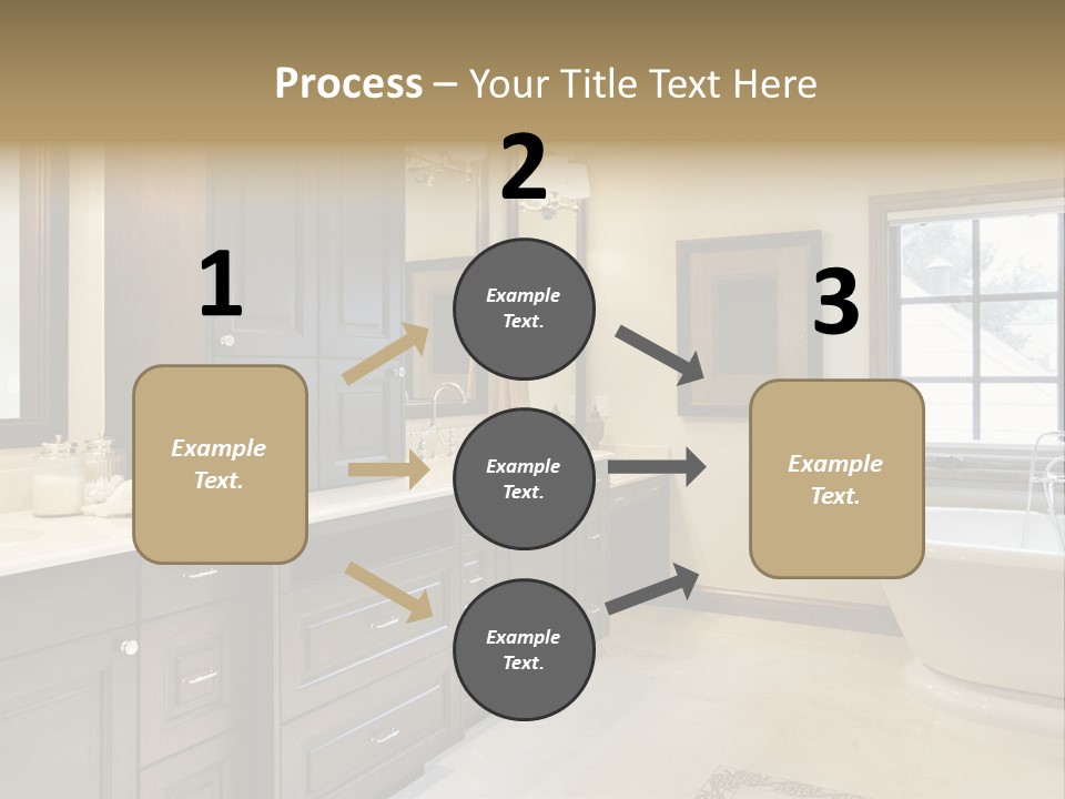 A Bathroom With A Tub, Sink, And Mirror PowerPoint Template