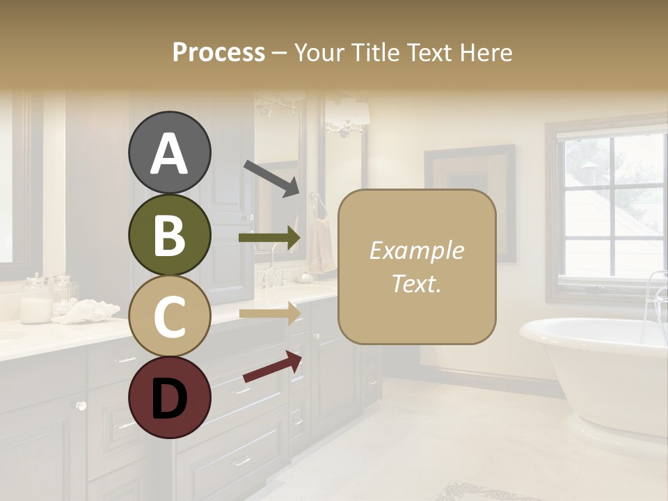 A Bathroom With A Tub, Sink, And Mirror PowerPoint Template