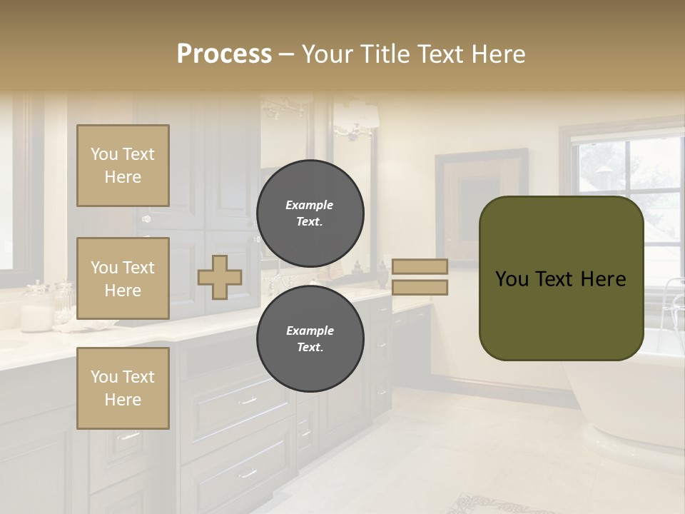 A Bathroom With A Tub, Sink, And Mirror PowerPoint Template