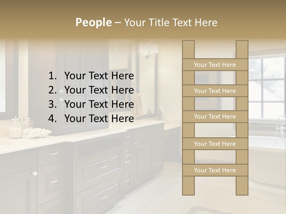 A Bathroom With A Tub, Sink, And Mirror PowerPoint Template