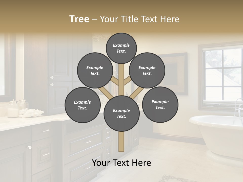 A Bathroom With A Tub, Sink, And Mirror PowerPoint Template