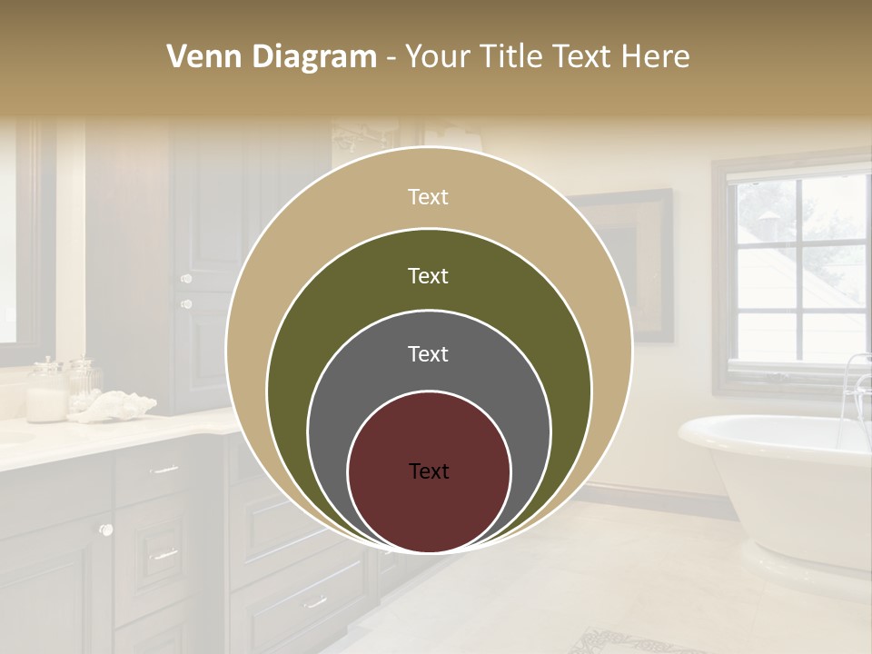 A Bathroom With A Tub, Sink, And Mirror PowerPoint Template