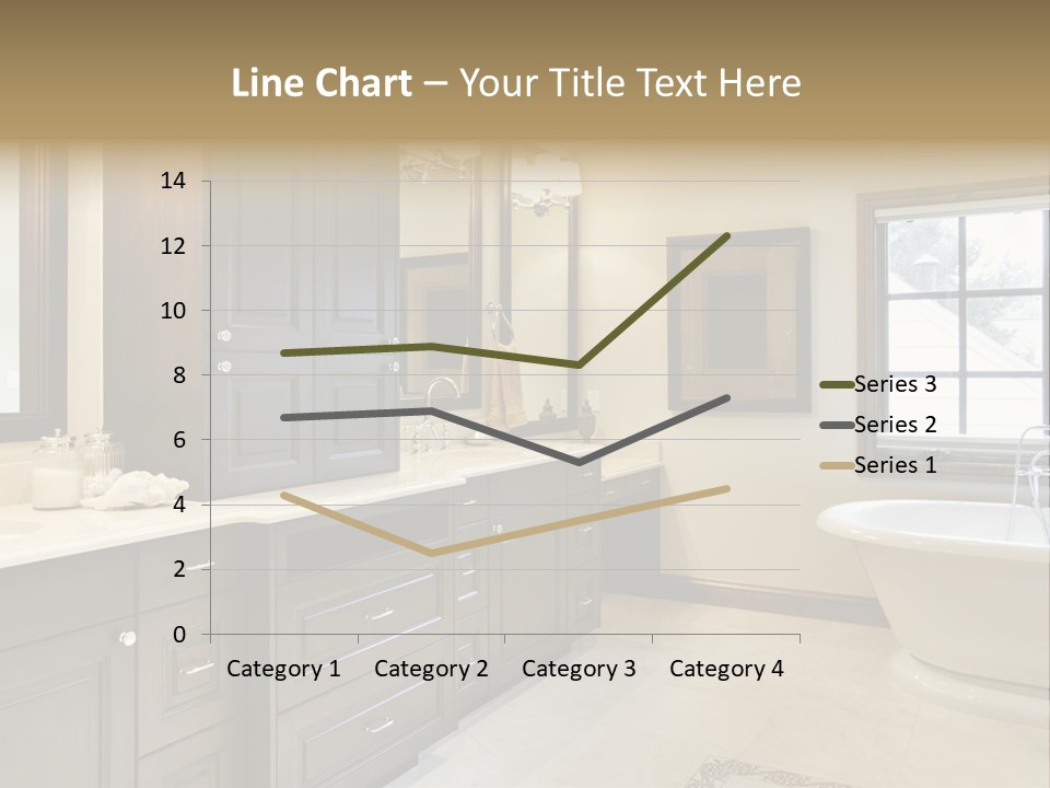 A Bathroom With A Tub, Sink, And Mirror PowerPoint Template