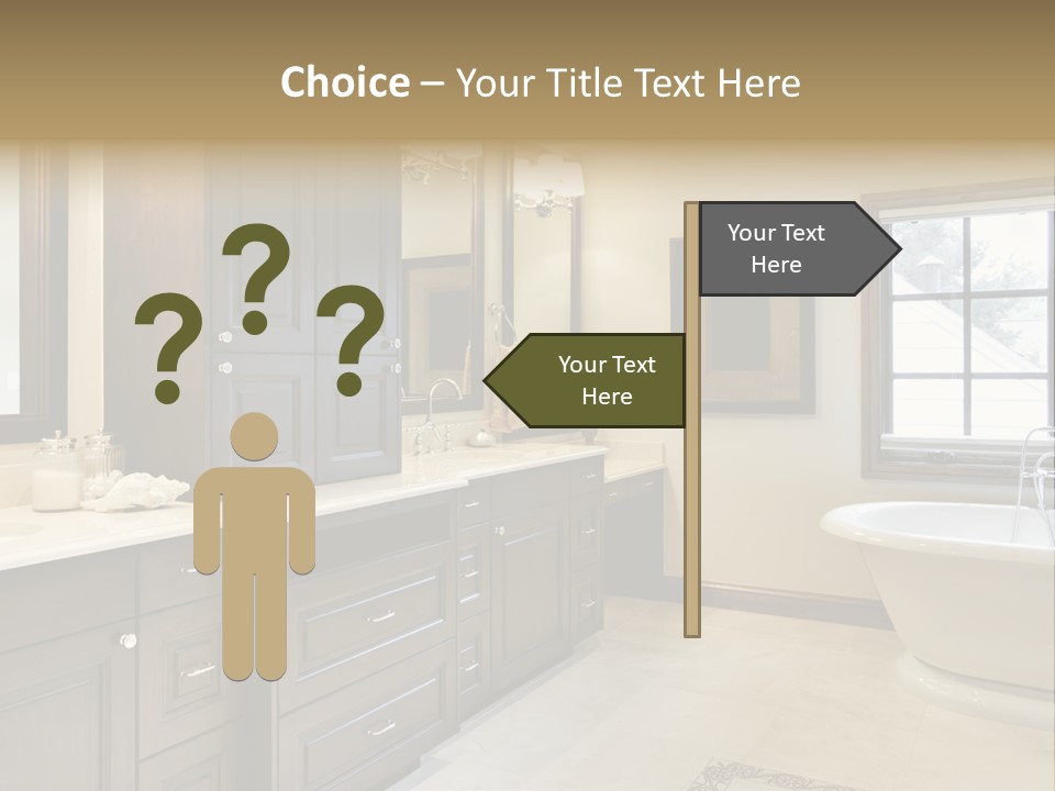A Bathroom With A Tub, Sink, And Mirror PowerPoint Template