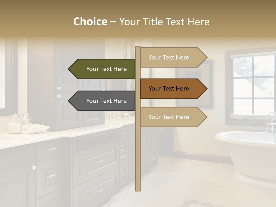 A Bathroom With A Tub, Sink, And Mirror PowerPoint Template