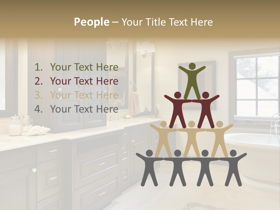 A Bathroom With A Tub, Sink, And Mirror PowerPoint Template