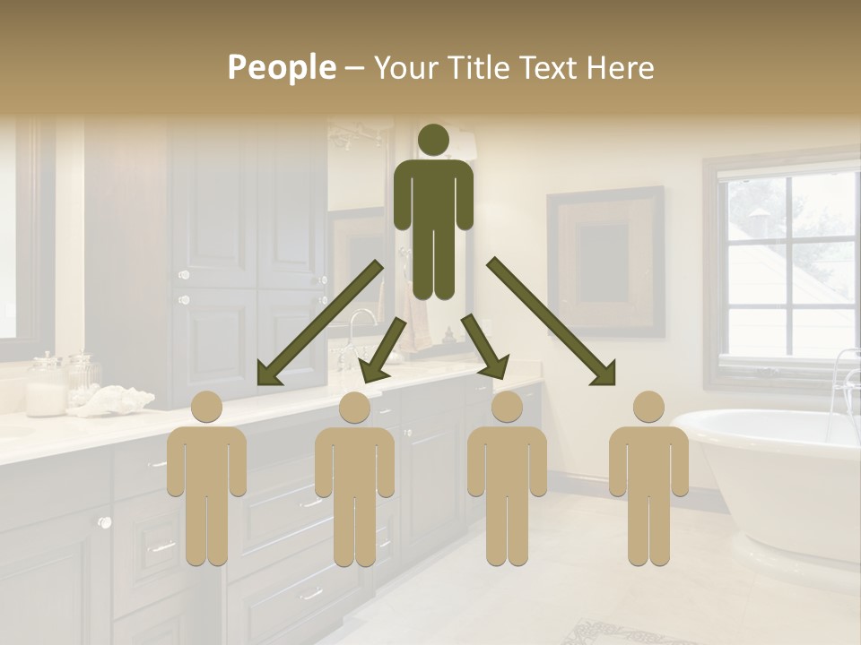 A Bathroom With A Tub, Sink, And Mirror PowerPoint Template