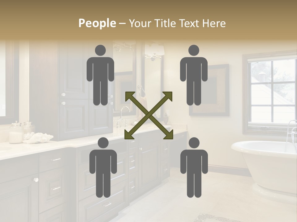 A Bathroom With A Tub, Sink, And Mirror PowerPoint Template