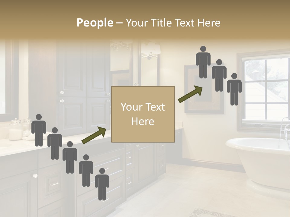 A Bathroom With A Tub, Sink, And Mirror PowerPoint Template