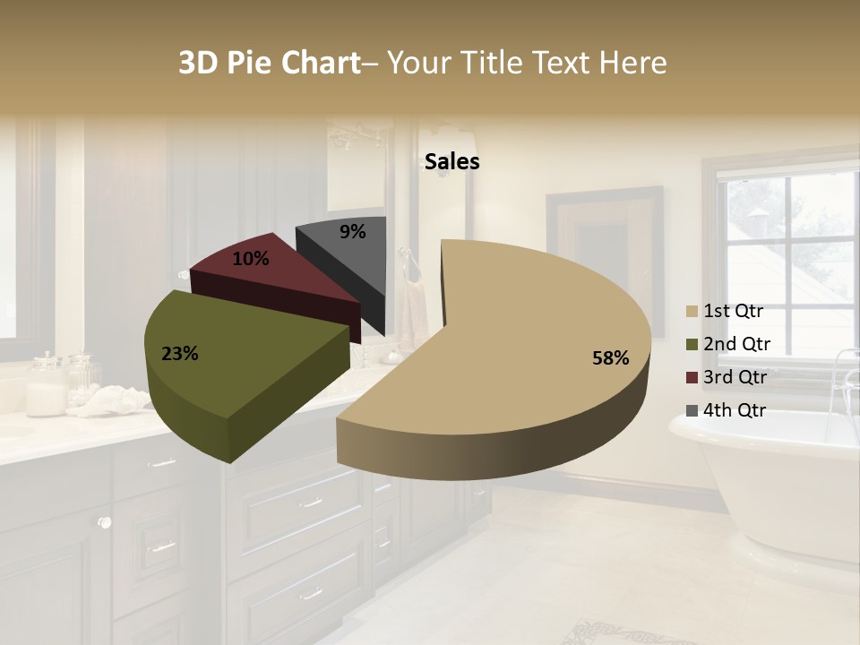 A Bathroom With A Tub, Sink, And Mirror PowerPoint Template