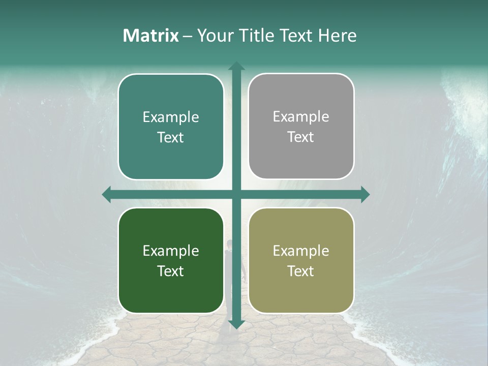 A Man Standing In Front Of A Giant Wave PowerPoint Template