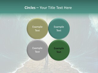 A Man Standing In Front Of A Giant Wave PowerPoint Template