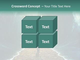 A Man Standing In Front Of A Giant Wave PowerPoint Template