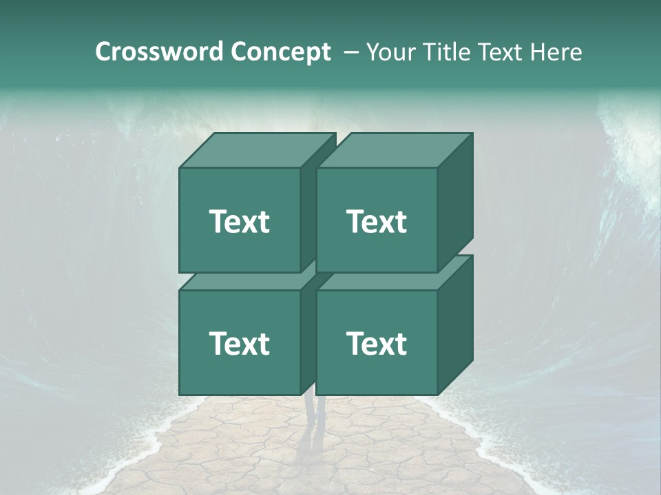 A Man Standing In Front Of A Giant Wave PowerPoint Template