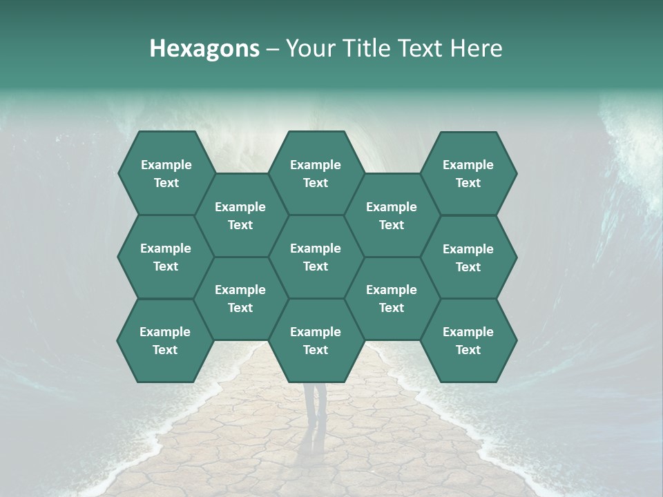 A Man Standing In Front Of A Giant Wave PowerPoint Template