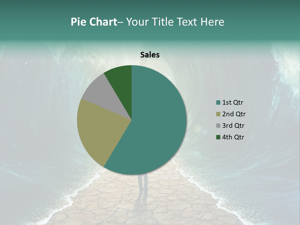 A Man Standing In Front Of A Giant Wave PowerPoint Template