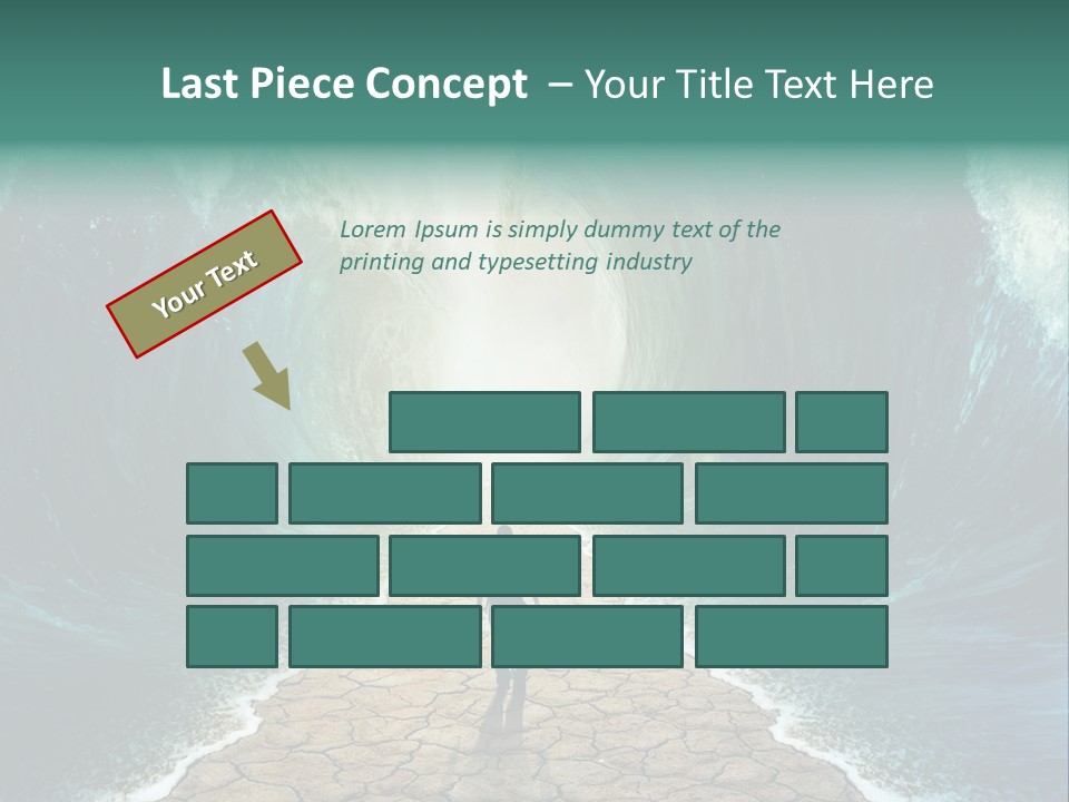 A Man Standing In Front Of A Giant Wave PowerPoint Template