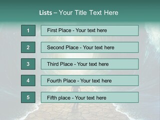 A Man Standing In Front Of A Giant Wave PowerPoint Template