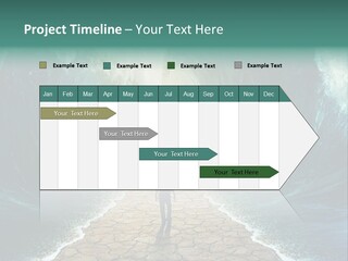A Man Standing In Front Of A Giant Wave PowerPoint Template