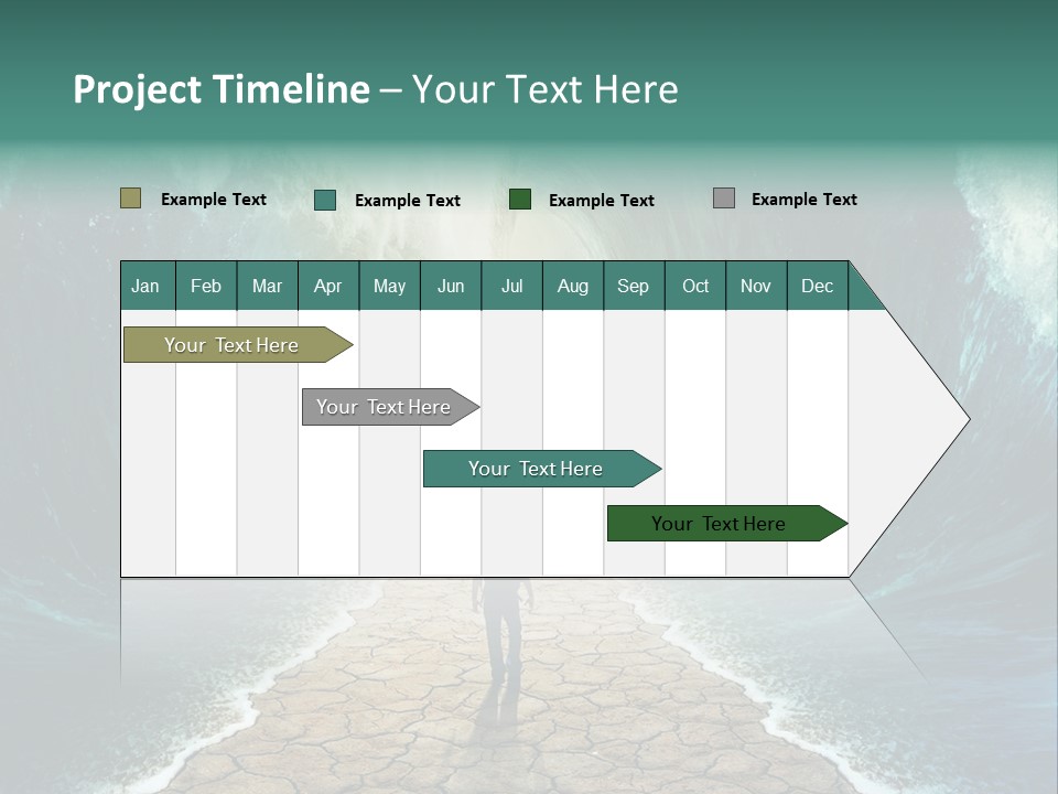 A Man Standing In Front Of A Giant Wave PowerPoint Template