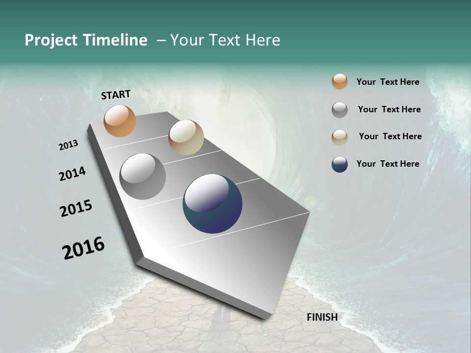 A Man Standing In Front Of A Giant Wave PowerPoint Template