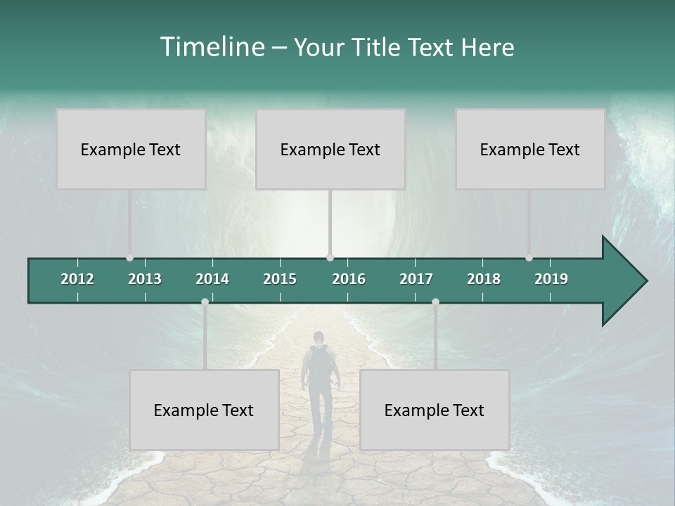 A Man Standing In Front Of A Giant Wave PowerPoint Template