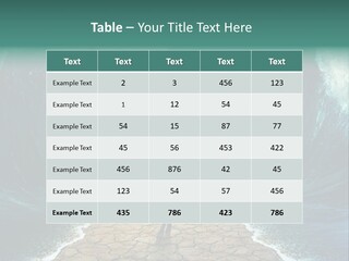 A Man Standing In Front Of A Giant Wave PowerPoint Template