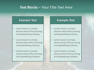 A Man Standing In Front Of A Giant Wave PowerPoint Template