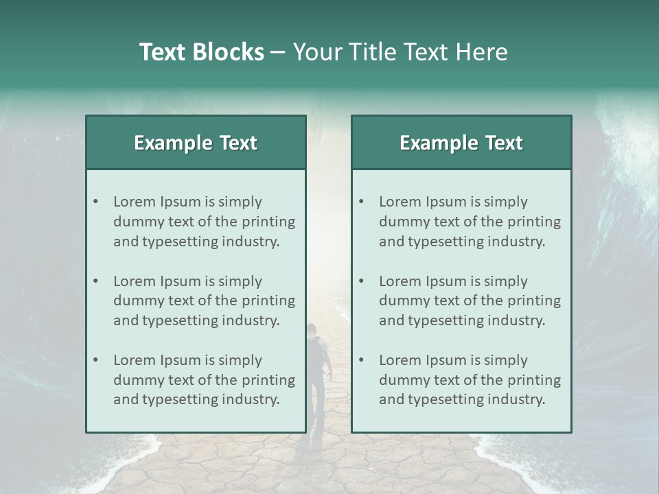 A Man Standing In Front Of A Giant Wave PowerPoint Template