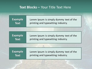 A Man Standing In Front Of A Giant Wave PowerPoint Template