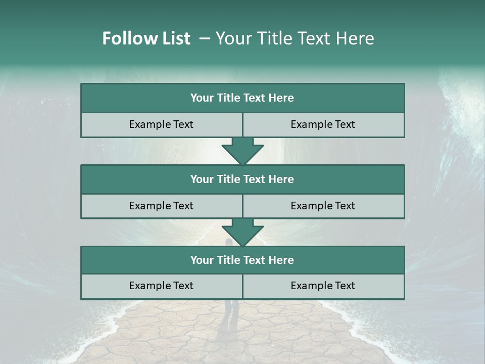 A Man Standing In Front Of A Giant Wave PowerPoint Template