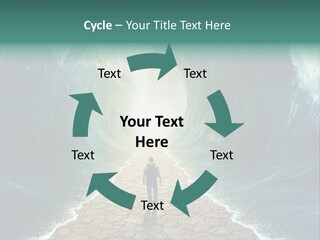 A Man Standing In Front Of A Giant Wave PowerPoint Template