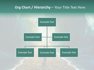 A Man Standing In Front Of A Giant Wave PowerPoint Template