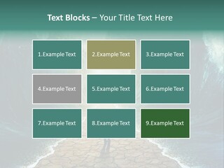 A Man Standing In Front Of A Giant Wave PowerPoint Template